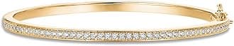 PAVOI14K Gold Plated Cubic Zirconia Bangle Classic Tennis Bracelet | Gold Bracelets for Women