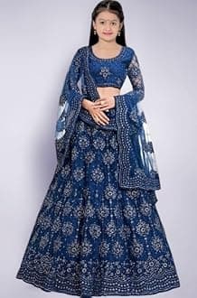 Traditional Ethnic Wear for Girls Designer Embroidered Kids Lehenga Choli