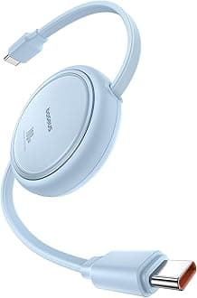 - USB C, Mini 100W Retractabl Cable (Blue, 1m)