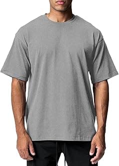 Men's 1 or 2 Pack Solid Color T-Shirt Short Sleeve Fashion Loose Round Neck Gym Sports Leisure Fitness Top Oversized T-Shirt