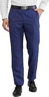 Park AvenueMen's Regular Fit Structure Pattern Poly Viscose Blend Flat Front Formal Trouser