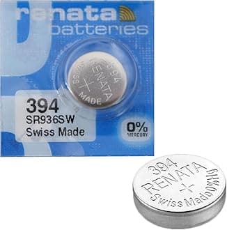 Best Price Square 2 x Renata Wrist Watch battery - Swiss Made - Batteries Cells Silver Oxide 0% Mercury Free Button Cell 1.55v Renata Long Life Batteries (394 (SR936SW))