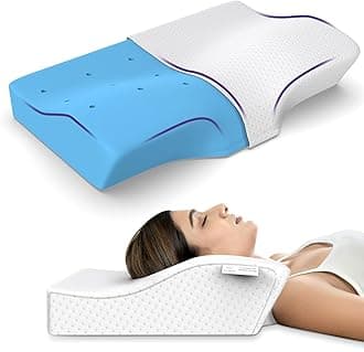 MY ARMOR Cervical Pillow for Neck Pain, Orthopedic Memory Foam Pillow for Sleeping, Neck Support Contour Pillow for Shoulder Pain, 20 x 12 x 4 Inches, Pack of 1