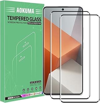 AOKUMA Tempered Glass for Xiaomi Redmi Note 13 Pro+/Redmi Note 13 Pro Plus 5G Screen Protector, Premium 3D Curved Edge Guard Film, Edge Full Screen Cover, work with most case(Black Edge)