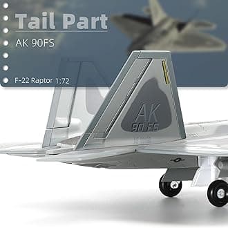 NUOTIE F22 Raptor 1/72 Diecast Metal Aircraft Model Kit USAF Fighter Jet Alloy airplane Model With Stand for Adult Military Enthusiasts Collections or Creative Gifts (AK 90FS)
