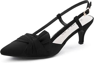 Greatonu Women Shoes Comfortable Kitten Heels Slingback Dress Pumps
