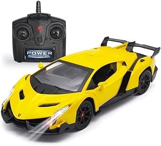 1/24 Scale Lamborghini Veneno Car Radio Remote Control Sport Racing Car RC, Yellow