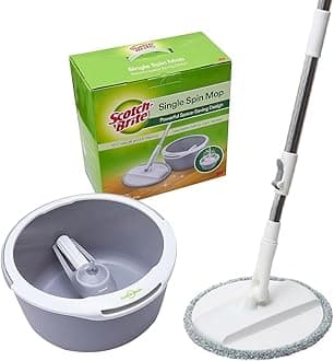 2-in-1 Bucket Spin Mop set (includes: mop with stick, bucket, mop refill), 1 set/pack | 360 easy all-around cleaning | Cleaning Mop | rinsing and drying in a single bucket | Floors