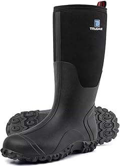 - Rubber Boots for Men with Steel Shank, Waterproof Insulated Reliable Rain Boots for Outdoor Work Hunting, Warm Dry 5mm Neoprene Anti-slip All-Season Mud Boots, Size 5-14