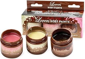 Lovers Body Paints Edible Paint Milk, Dark & Strawberry Flavour Chocolate Couples Gift, Valentine's Gift