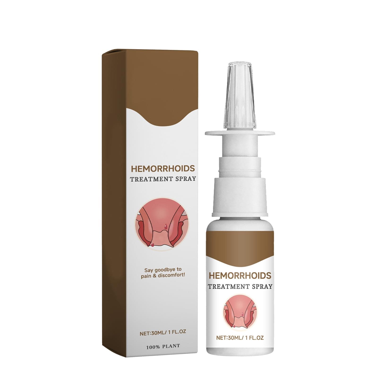 Hemorrhoids Spray is A and Effective Solution to The Inflammation Caused by Hemorrhoids 30ml (White, One Size)