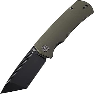 Petrified fish PFP01T Beluga,3.58" K110 Stonewashed Blade, 170g G10 Handle Front Flipper Liner lock Folding knife (Green G10, Black Stonewashed)