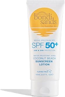 Bondi Sands Sunscreen Lotion Spf 50+ | Non-Greasy Broad-Spectrum Formula Moisturises And Protects Skin, Water Resistant Up To 4 Hours, And Cruelty Free, Coconut Beach Scent | 150 Ml/5.07 Oz