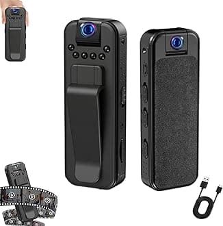 HD 1080p Rechargeable Mini Body Camera with Night Vison&Rotating Lens, Infrared Night Vision Portable Recorder with Memory Card, for Sport, Travel, Cycling (WiFi)