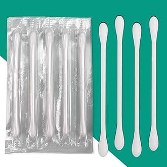 500 Pack Cotton Swabs, Individually Wrapped Cotton Swab, Individually Wrapped Double Tipped Paper Sticks for Ear, Make-up(Double Round End)