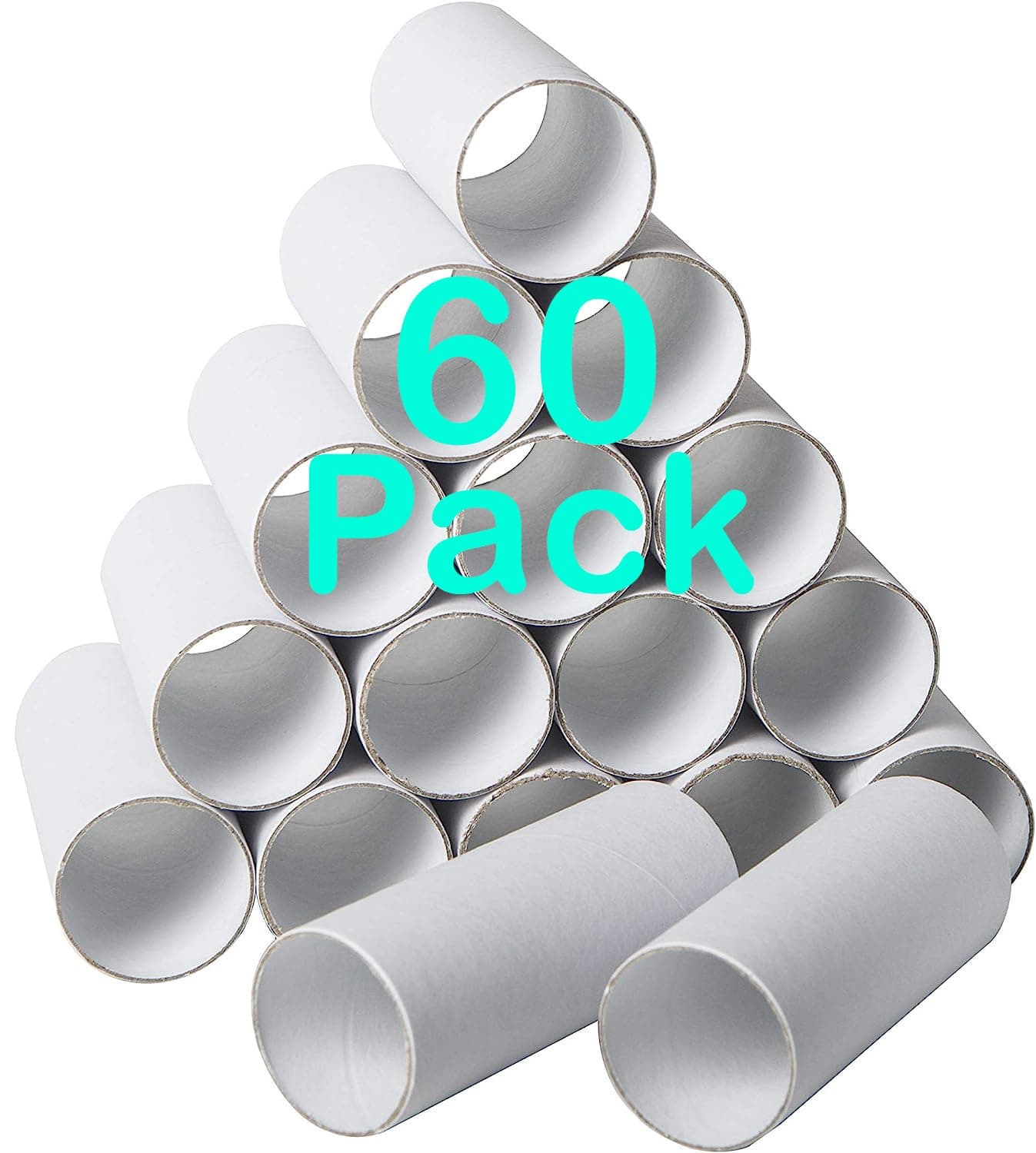 60 Pack Thick Cardboard Tubes for Crafts - Bulk Craft Rolls - Round Cardboard Tubes - Toilet Paper Rolls Crafts - Craft Tubes - Paper Tube for Arts & Crafts - 1.57 x 3.9 Inches - White