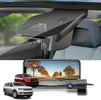 Front 4K+Rear 1080P Dash Cam Adapts for Jeep Wagoneer 2022-2026 & Grand Wagoneer L S (HD2-D4150), OEM Look, Dual HD Video, WiFi & APP, Loop Recording, G-Sensor, Easy to Use, 128GB Card