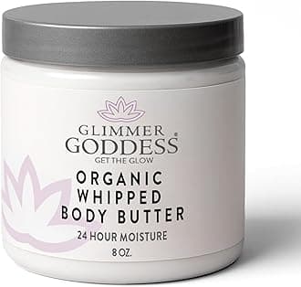 Organic Whipped Body Butter for Women - Moisturizer Cream with Shea & Cocoa Butter, Almonds & Coconut Oil - Coconut Lime, 8oz