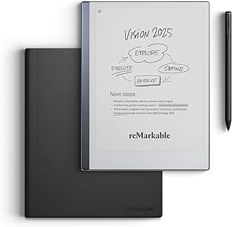 Remarkable 2 Bundle - Leather Folio | Remarkable 2 Paper Tablet | Black and White 10.3'' Writing Tablet, Marker Plus Pen with Built-in Eraser and Book Folio Case in Black Premium Leather