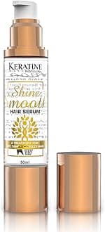 Shine Smooth Hair Serum |Anti Frizz Hair Serum for Frizzy and Damaged Hair, Infused with Keratin Protein, Strengthens & Protects, All Hair Types - Smooth & Silky feel (Gold)