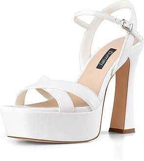 Platform Heels for Women Chunky High Heel Sandals with Ankle Strap, Open Toe Dress Shoes for Work Party Evening Wedding