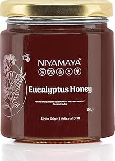 NIYAMAYA Eucalyptus Honey 250 gm Jar | 100% Pure Honey | Unprocessed Natural Shahad for Weight loss | No Sugar No Adulteration