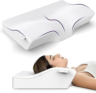MY ARMOR Cervical Pillow for Neck Pain and Shoulder Pain for Sleeping | 2 Years Warranty | Memory Foam Pillow with Dual - Pack of 1 - White