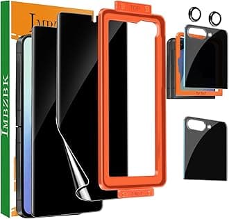 IMBZBK [Auto Installation] 2 Pack Privacy Screen Protector for Samsung Galaxy Z Flip 7, 2 Inside Anti-Spy Film + 2 Front Tempered Glass + 2 Camera Lens Protector Accessories