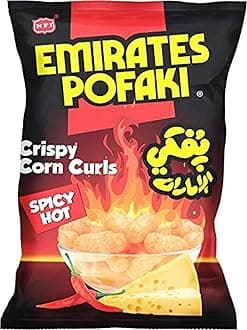 Emirates Pofaki Spicy Cheese Crispy Corn Curls, 80 gm