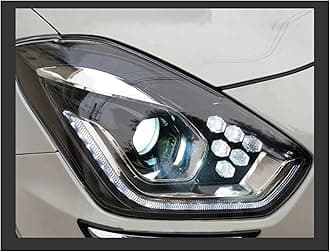 Head Lights Assembly For Swift 2018-2022 Car Lights LED Auto Headlights Assembly Upgrade Dynamic Lamp LHD RHD Bifocal Lens Xenon Accessories Front Lamps (Color : Halogen Bulb, Size : Left Hand Drive