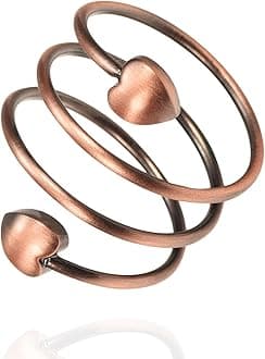 Copper Rings, 99% Pure Copper Adjustable Magnetic Ring for Women, Fahion Jewelry Gifts (C)
