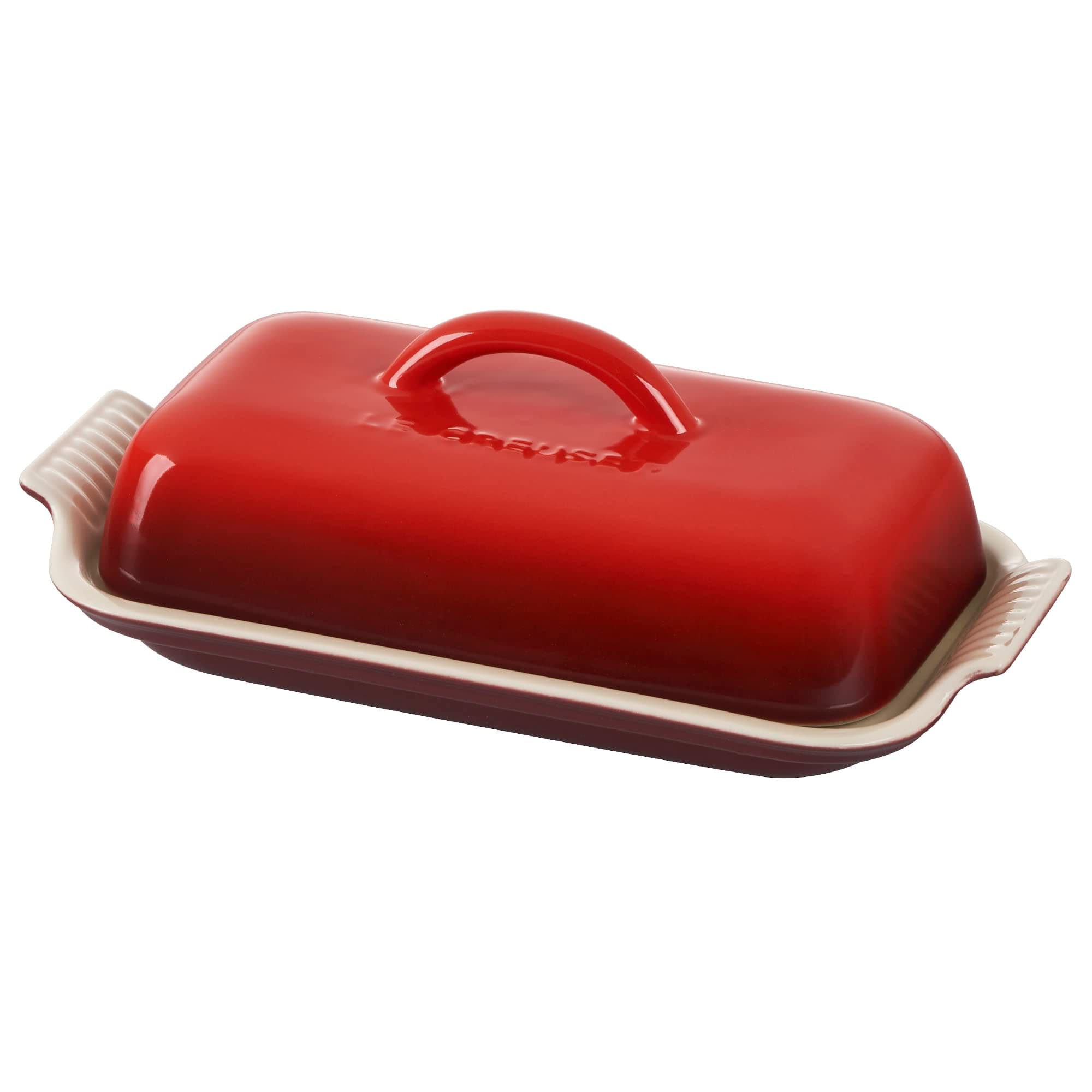 Le Creuset Stoneware Heritage Butter Dish, Cerise