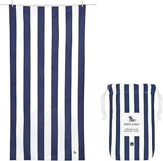 Beach Towel - Quick Dry, Sand Free - Compact, Lightweight - 100% Recycled - Includes Bag - Cabana - Whitsunday Blue - Extra Large (200x90cm, 78x35")