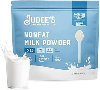 Judee's Gluten Free Nonfat Dry Milk Powder - High Protein & Calcium Powdered Milk - Keto-Friendly Baking - Gluten Free & Nut Free - 80 Oz - Pack of 1