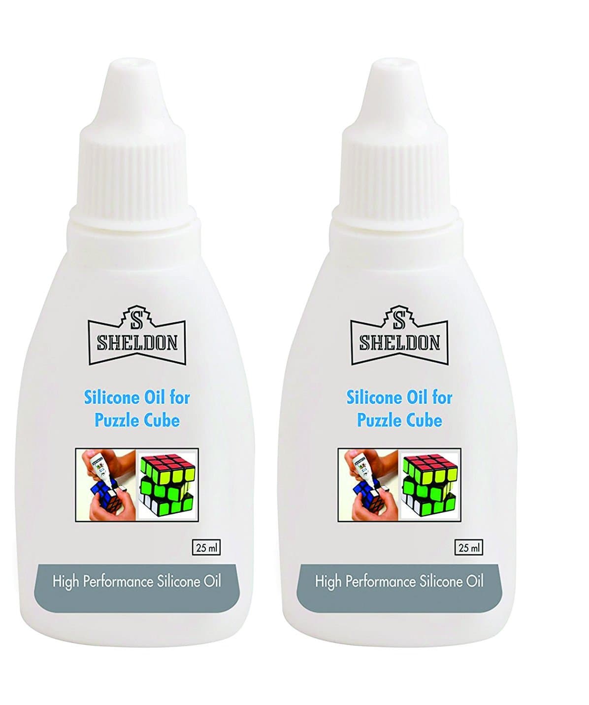 silicone oil for puzzle cube (25 ml) (combo of 2)- Multi color