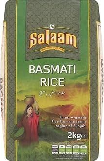 Salaam Basmati Rice (Brick Pack) 2KG, Aromatic, Long Grain, Aged, Non-Sticky, Ideal for Biryani, Pilaf, and Everyday Meals
