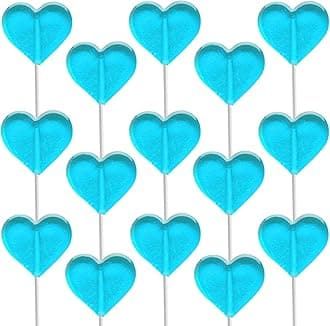 Fruidles 30-Pack Lollipops Mini Heart Shaped Blue-Raspberry Flavored Delicious Lollipop, Individually Wrapped, 5g Lollipop