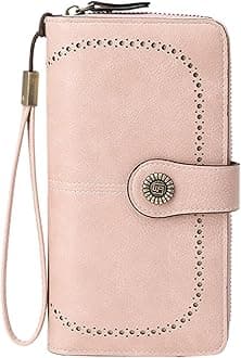 Rfid Wallet Women,2024 New Leather Wristlet Wallets for Women,Bifold Rfid Blocking Large Capacity Zip Around Clutch Purses Credit Card Wallet,Travel Wallet for Ladies Women Girls Mom