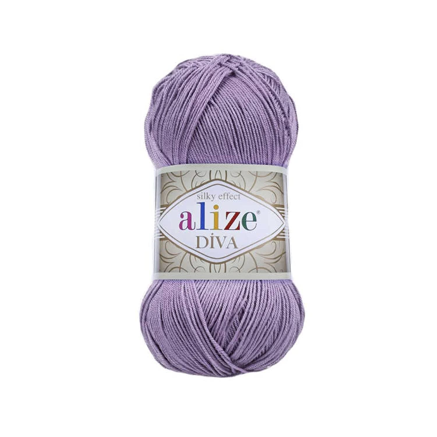 Alize Diva Silk Effect 100% Microfiber Acrylic Yarn 1 Ball skeins 100gr 383yds (622 - Purple)