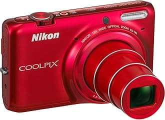 Nikon COOLPIX S6500 Wi-Fi Digital Camera with 12x Zoom (Red)