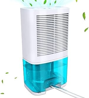 Dehumidifier 68oz(2000ml) Small Dehumidifier with Drain Hose for Up to 650 sq.ft Ultra Quiet Mini Portable Air for Home Basements Bathroom Bedroom Closet Kitchen RV