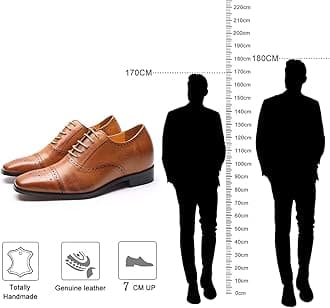 CHAMARIPA Men's Formal Shoes with Invisible Height Increase (5-8cm / 1.97-3.15 Inch) - Genuine Leather Oxford, Derby, Loafers & Chelsea Boots for Business & Smart Occasions (5.5-11.5 UK)