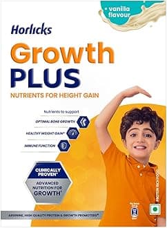 Horlicks Growth Plus- 400g, Vanilla | Clinically Proven for Faster Growth with Protein