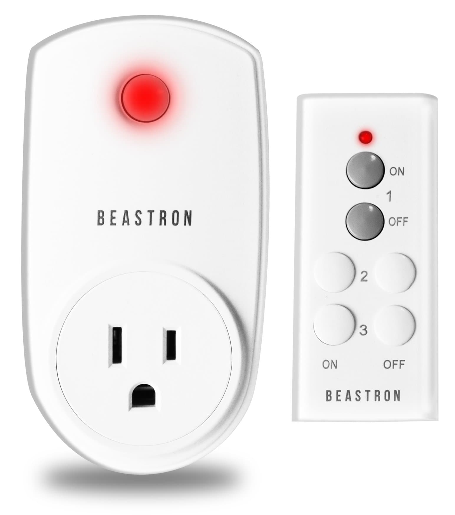 Beastron Remote Control Electrical Outlet Switch for Lights and Household Appliances with A 100 ft.Range, White (1Pack)