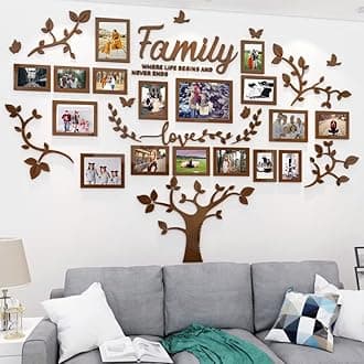DIY Wall Decor Living Room Family Tree Wall Decor Sticker 3D Picture Frames Collage Wall Decor Living Room Wall Decor