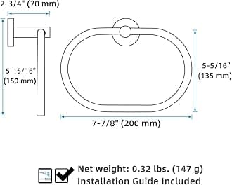 APLusee Matte Black Towel Ring, Stainless Steel Swivel Hand Towel Holder, Modern Kitchen Bathroom Accessories Home Drying Storage Rail Space Saver