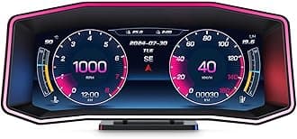 wiiyii obd2 Display,Heads Up Display for Cars,Car Heads Up Display,Speedometer with Speed,Slope Meter, Turbo Meter,Colorful Ambient Light,Overspeed Alarm,Digital Speedometer Plug and Play
