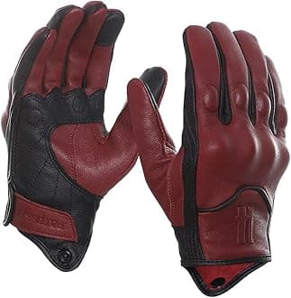 Harssidanzar Leather Motorcycle Gloves for Men Touchscreen Hard Knuckles GM028