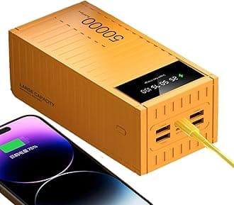 50000mAh Portable Charger – 66W Fast Charging Bank | LED Display Multifunctional Energy Bank for Phones, Tablets, Laptops | Ideal for Hiking, Camping, Journey, Travel, and Outdoor Adventures