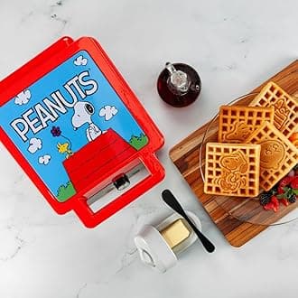 Peanuts Deluxe Waffler - Peanuts Iconic Characters and Symbols on Your Waffles